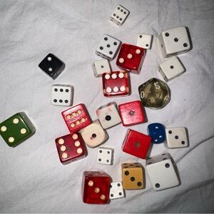 Vintage Multicolor Dice Collection - Lot of 25 Retro Gaming Pieces